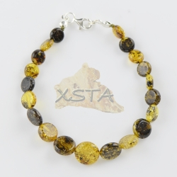 Amber green beads bracelet